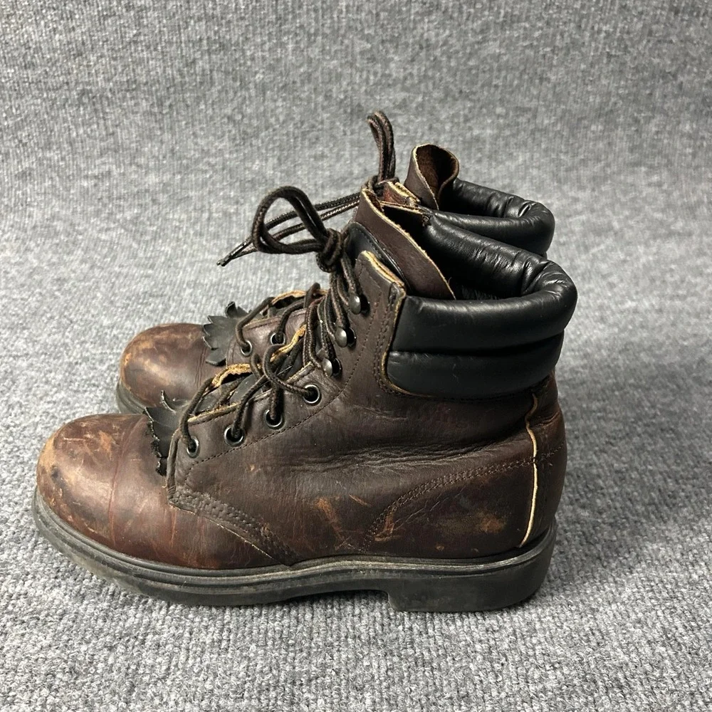 Red Wing USA Brown Leather Steel Toe EH Work Boots Oil Resistant Men's 7 ANSI Z4